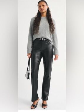 Curve Love High Rise 90s Straight Vegan Leather Pant